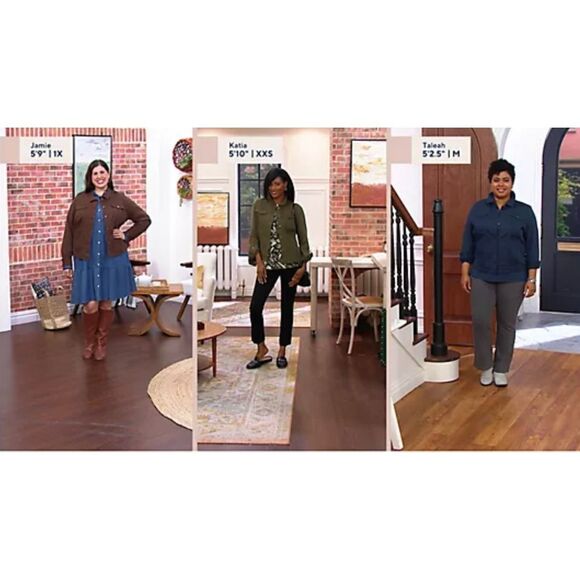 Belle by Kim Gravel Womens 2X Button Front Twill Jacket Knit Back Rust NWOT - Picture 7 of 9